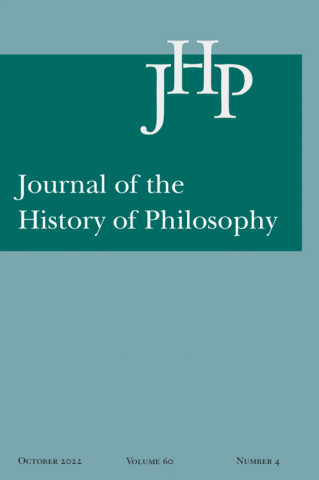 Cover image of Journal of the History of Philosophy